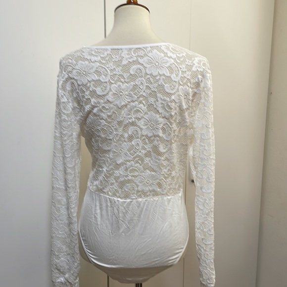 New‎ without tags lacy bodysuit size XL white - Picture 7 of 13